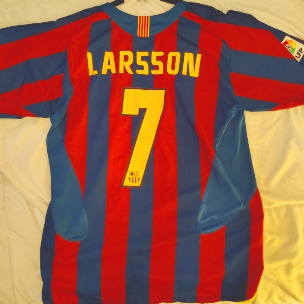 Nike Home Barcelona Larsson Jersey X Large, Blue Red